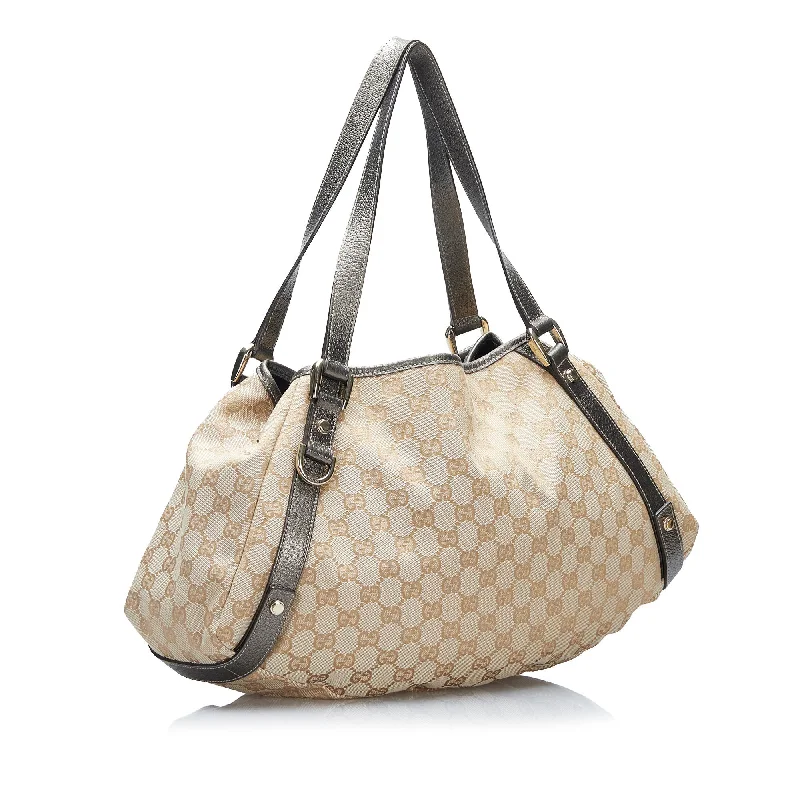 Ladies Gucci Dionysus bags with a chain - link shoulder strapBrown Gucci GG Canvas Abbey Tote