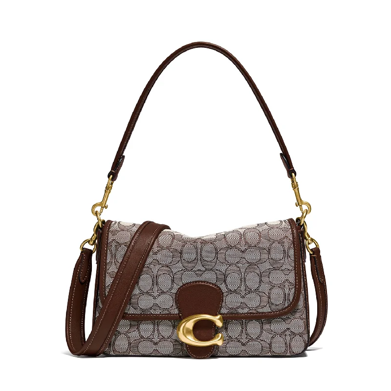 Coach backpacks with a hidden back pocket for securityCoach Soft Tabby Shoulder Bag In Signature Jacquard