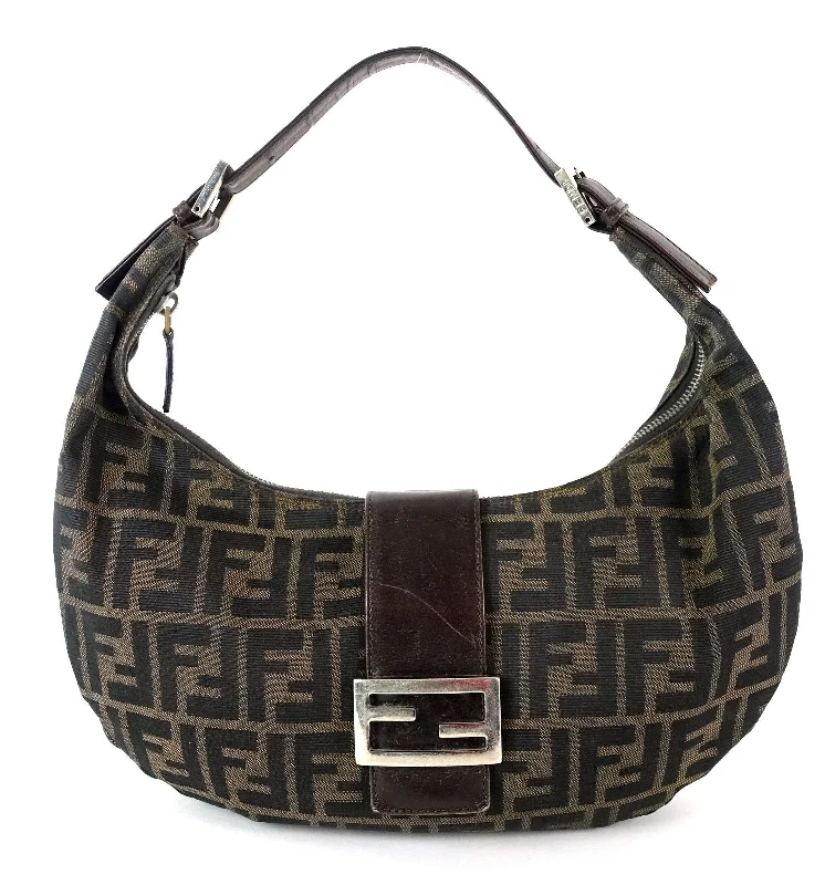 Fendi By The Way bags with a suede interior lining for a luxurious and soft feelMonogram Canvas Looped Handle Hobo Bag