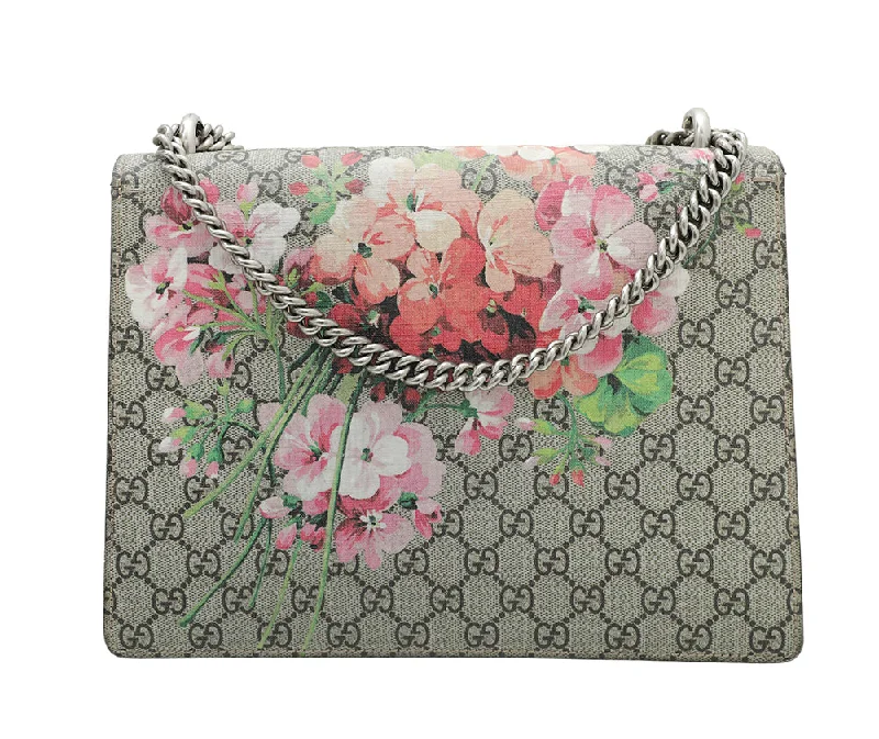 Women Gucci bags with a zippered interior pocketGucci Bicolor Dionysus Blooms Medium Bag