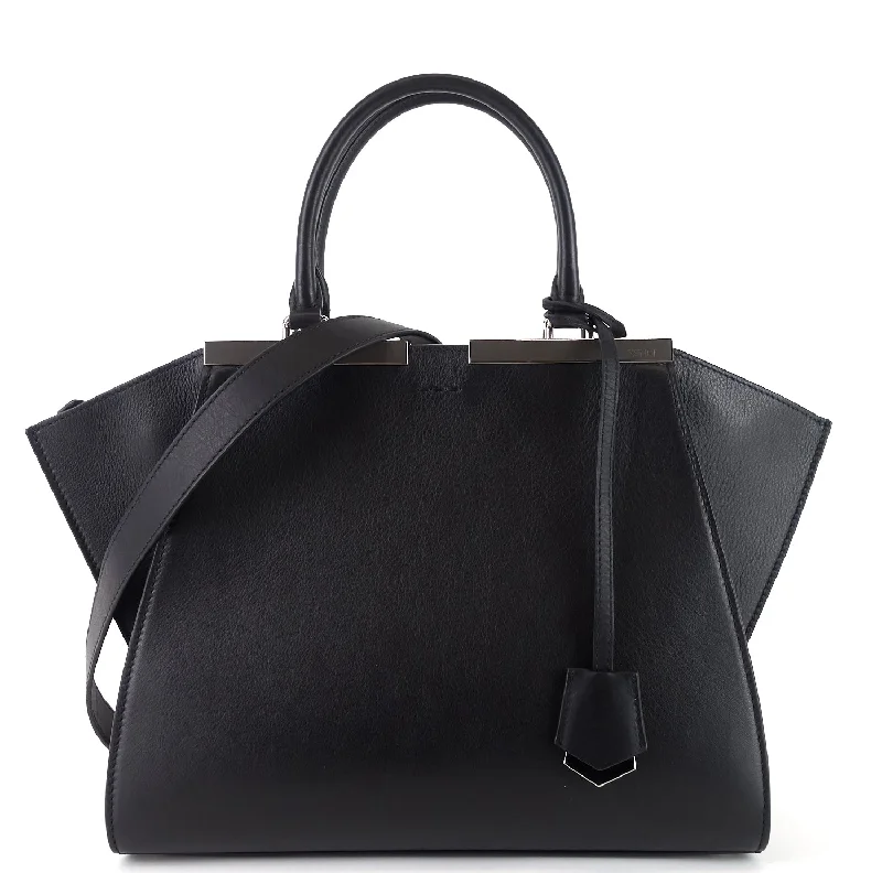 Fendi By The Way bags with a leather - wrapped drawstring for a luxurious and tactile feel3Jours Large Black Leather Handbag