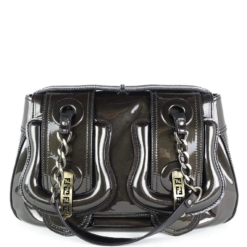 Fendi crossbody bags with a detachable coin purse for added functionality and convenienceDouble B Buckle Patent Leather Bag