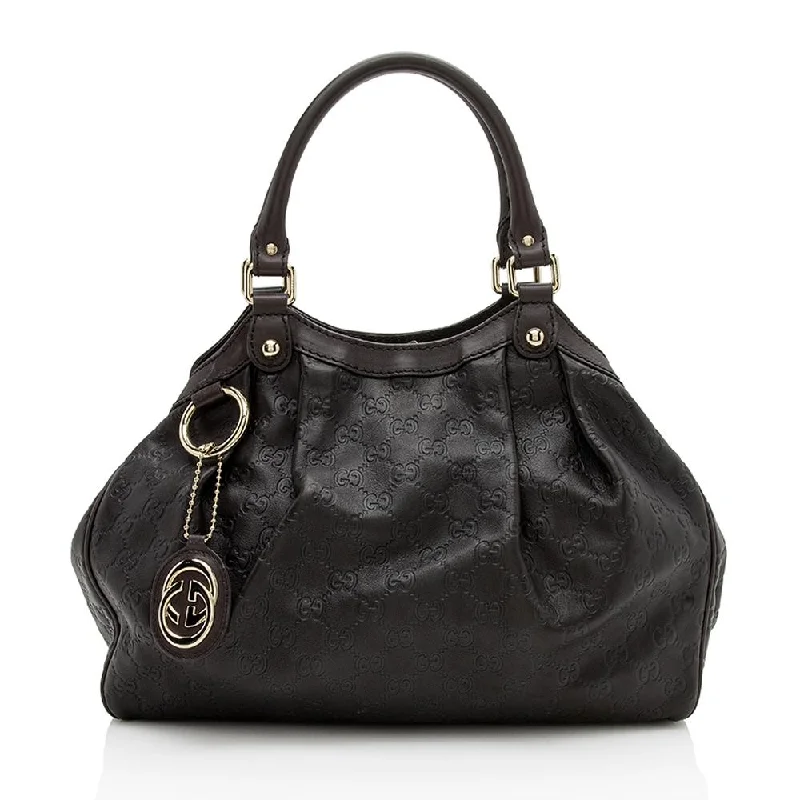 Women Gucci bags with a front - flap pocket for quick - access itemsGucci Guccissima Leather Sukey Medium Tote (SHF-12394)