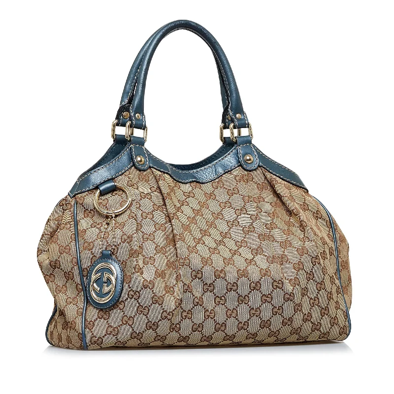 Ladies Gucci shoulder bags with a wide - width strapBrown Gucci GG Canvas Sukey Tote Bag