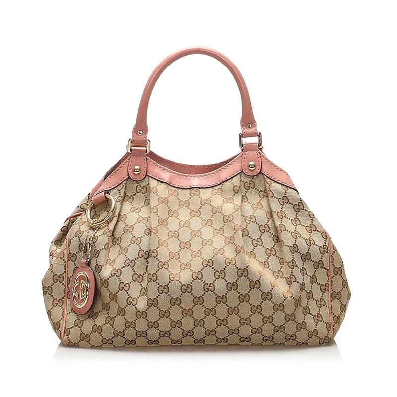 Ladies Gucci shoulder bags with a single - handle designGucci GG Canvas Sukey Tote Bag (SHG-11868)