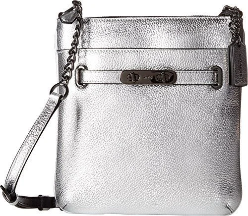 Coach tote bags with a spacious interior and multiple compartments for organizationCOACH Women's Pebbled Leather Coach Swagger Swingpack DK/Silver Cross Body