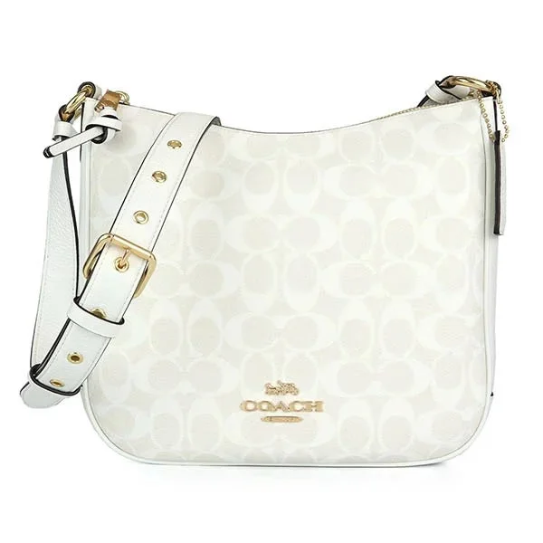 Ladies Coach Tabby bags with gold - toned hardware for a touch of luxuryCOACH shoulder bag ladies signature coated canvas white C1649 white