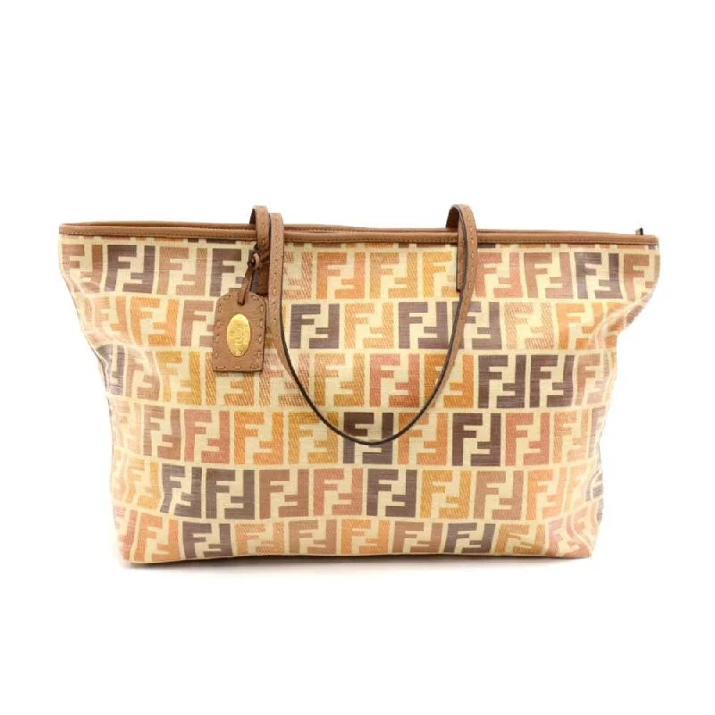 Fendi By The Way bags with a detachable pouch for separating small itemsTricolour Monogram Coated Canvas Bag