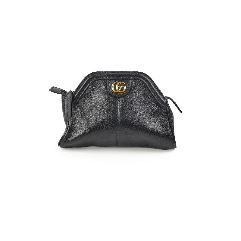 Gucci tote bags for women with a printed Gucci logoGucci Re(Belle) Leather Pouch Black