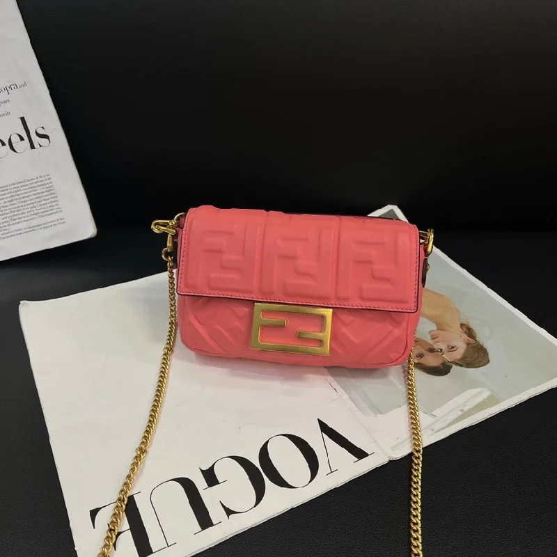 Fendi backpacks with a padded laptop sleeve for travel and work - related useFendi Barbie Pink Embossed F Baguette Bag