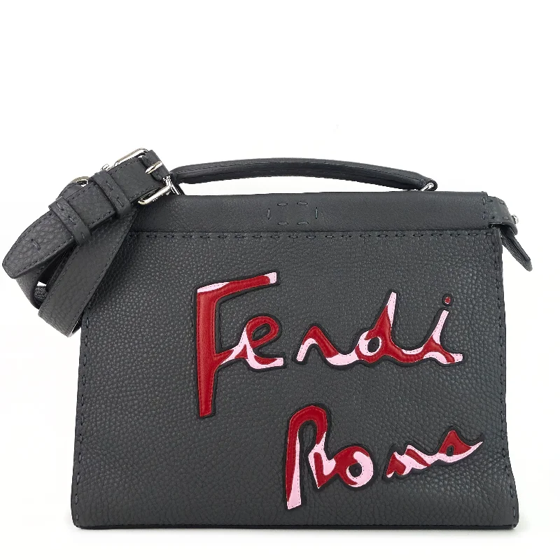 Fendi handbags with a metallic - finish FF logo for a bold and glamorous lookPeekaboo Fit Mini Selleria Leather Patch Bag