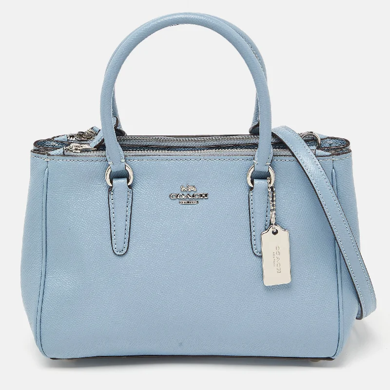 Coach Borough bags with a removable interior organizerBlue Leather Mini Surrey Carryall Tote