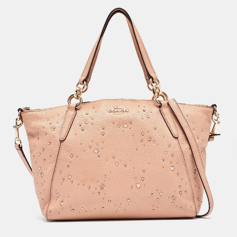 Coach bags with a zippered interior pocket for separating itemsPeach Leather Small Kelsey Satchel