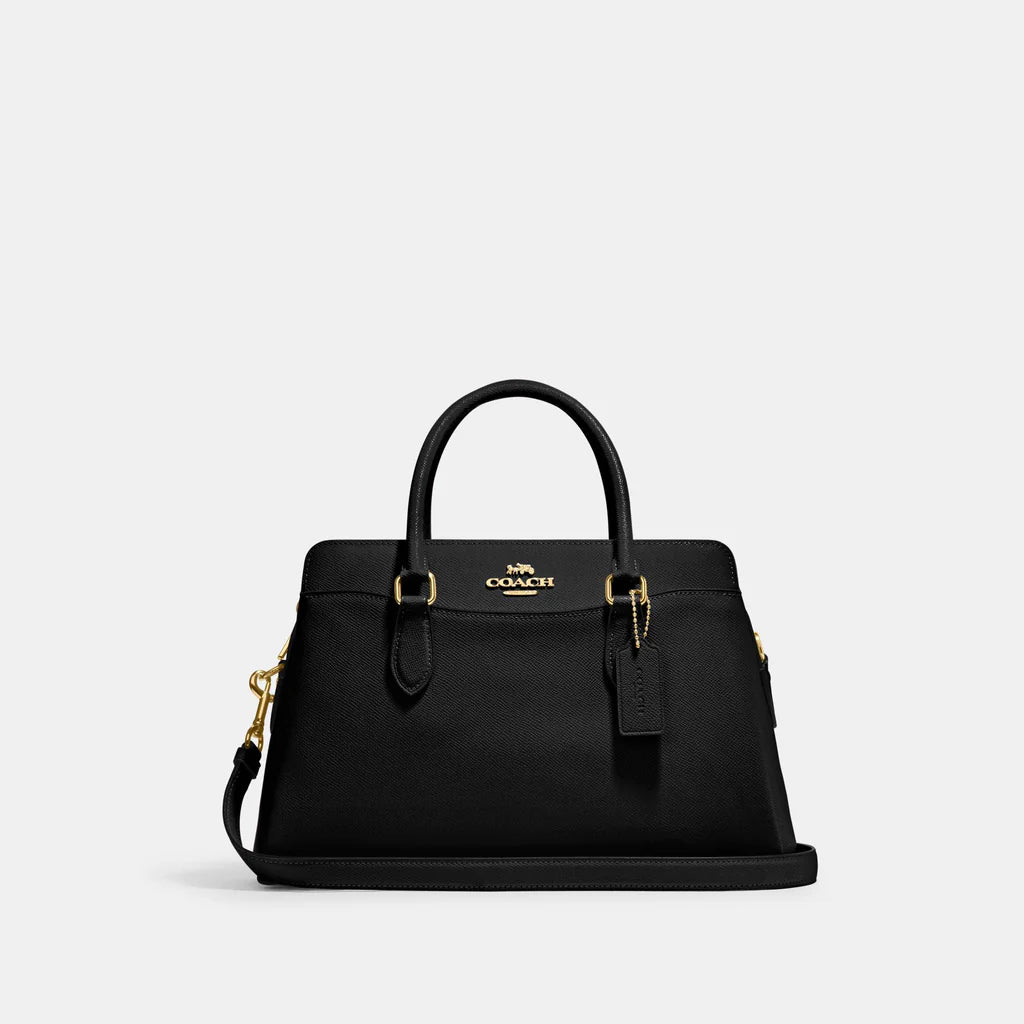 Ladies Coach shoulder bags with a magnetic - closure flap for easy accessCoach Darcie Carryall Black