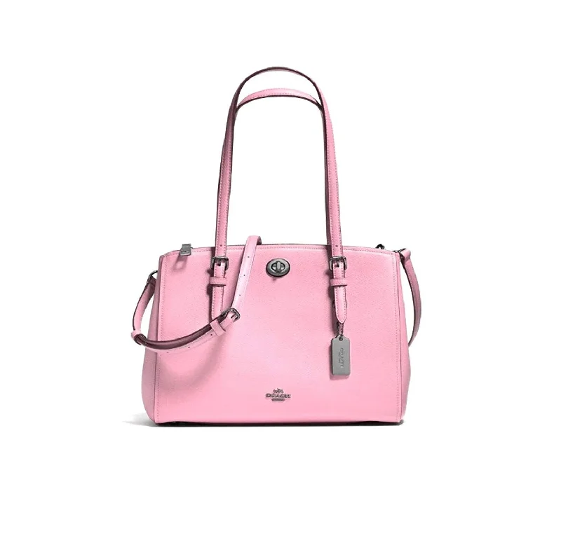 Ladies Coach Tabby bags with a textured leather surface for a more tactile lookCOACH TURNLOCK CARRYALL 29 IN CROSSGRAIN LEATHER Dustry Rose Pink Bag New