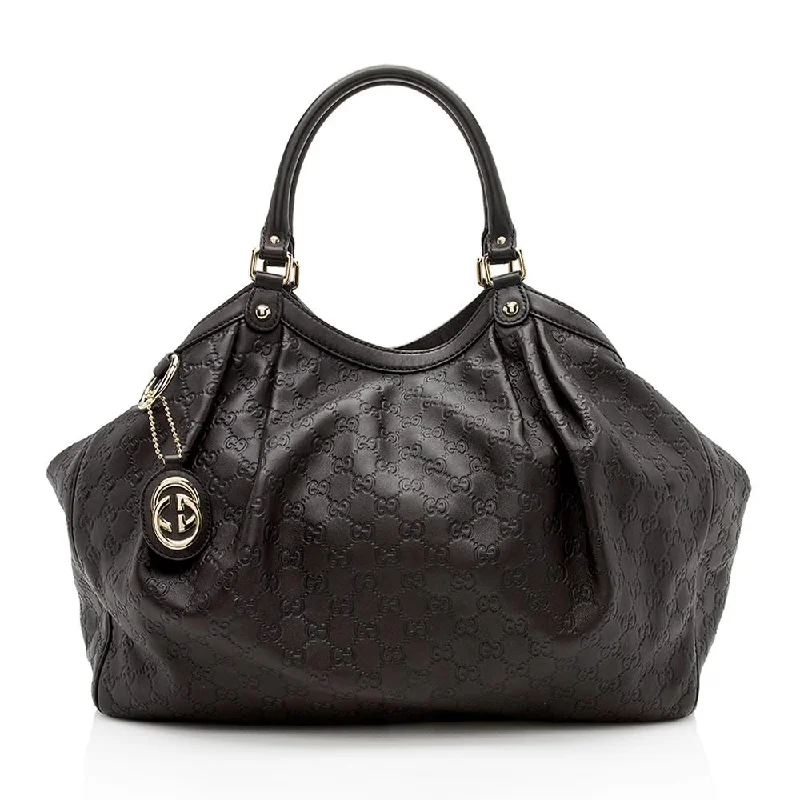 Gucci handbags for women with a patent - leather finishGucci Guccissima Leather Sukey Large Tote (SHF-12138)