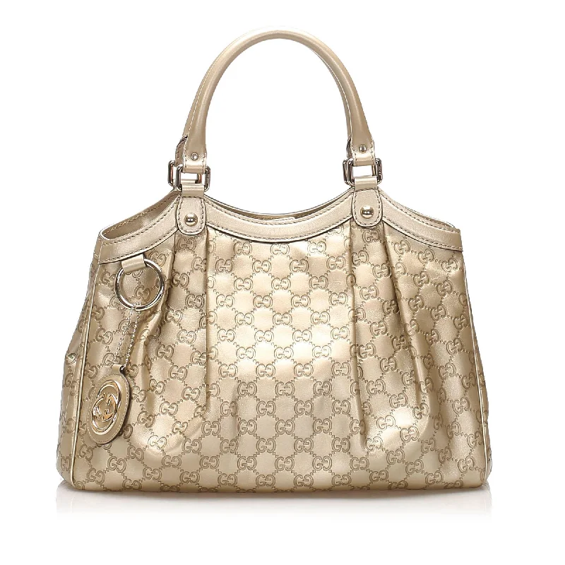 Ladies Gucci shoulder bags with a single - handle designGucci Guccissima Sukey Leather Tote Bag (SHG-11408)