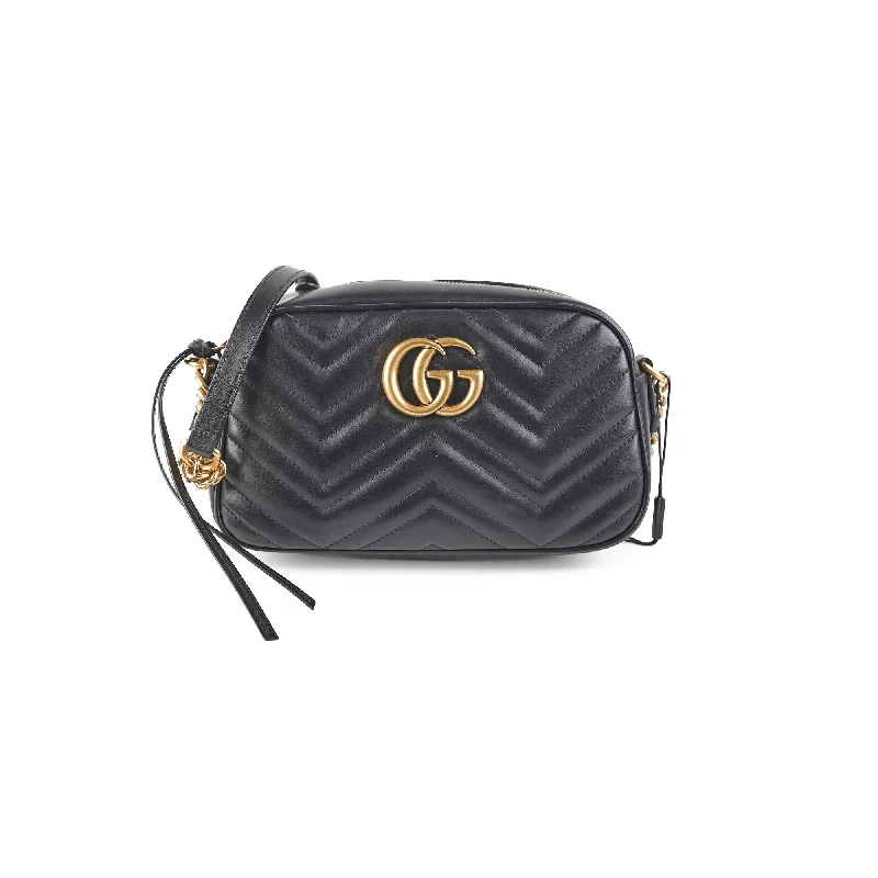 Women Gucci crossbody bags with a keychain holderGucci Small Marmont Camera Bag Black