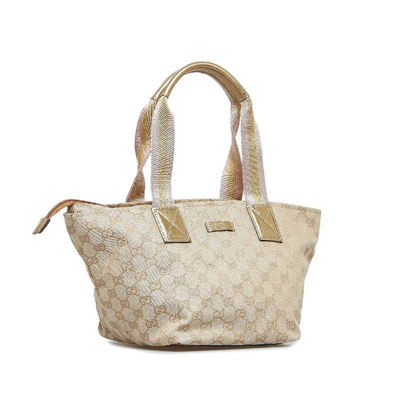 Gucci handbags for women with a metal - framed claspBrown Gucci GG Canvas Web Tote Bag