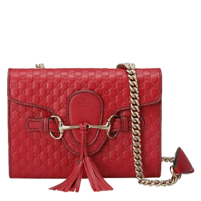 Women Gucci crossbody bags in a bold red colorRed Emily Guccissima Mini Shoulder Bag