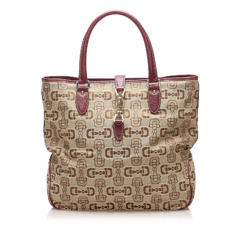 Women Gucci bags with a front - zip pocket for small itemsGucci Guccissima New Jackie Tote Bag (SHG-11696)