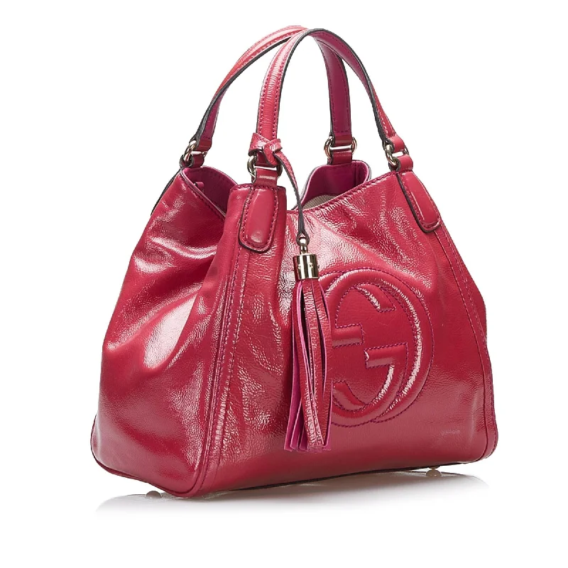 Women Gucci crossbody bags in a bold red colorGucci Soho Satchel (SHG-VqP1mv)