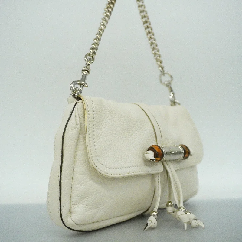 Gucci Dionysus bags for women with tiger - head claspsGucci  Bamboo 235320 Women's Leather Shoulder Bag Ivory