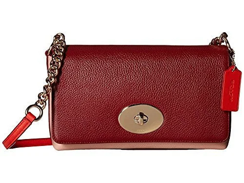 Coach Borough bags with a contrast - stitched handle for a unique lookCOACH Women's Color Block Crosstown Crossbody LI/Black Cherry Cross Body