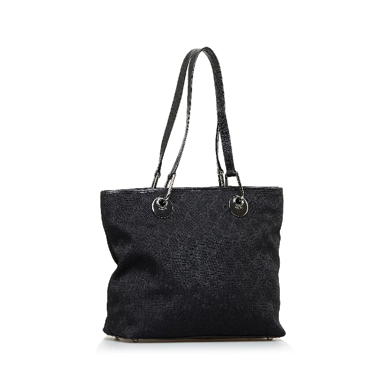 Women Gucci bags with a detachable mobile phone holderBlack Gucci GG Canvas Eclipse Tote