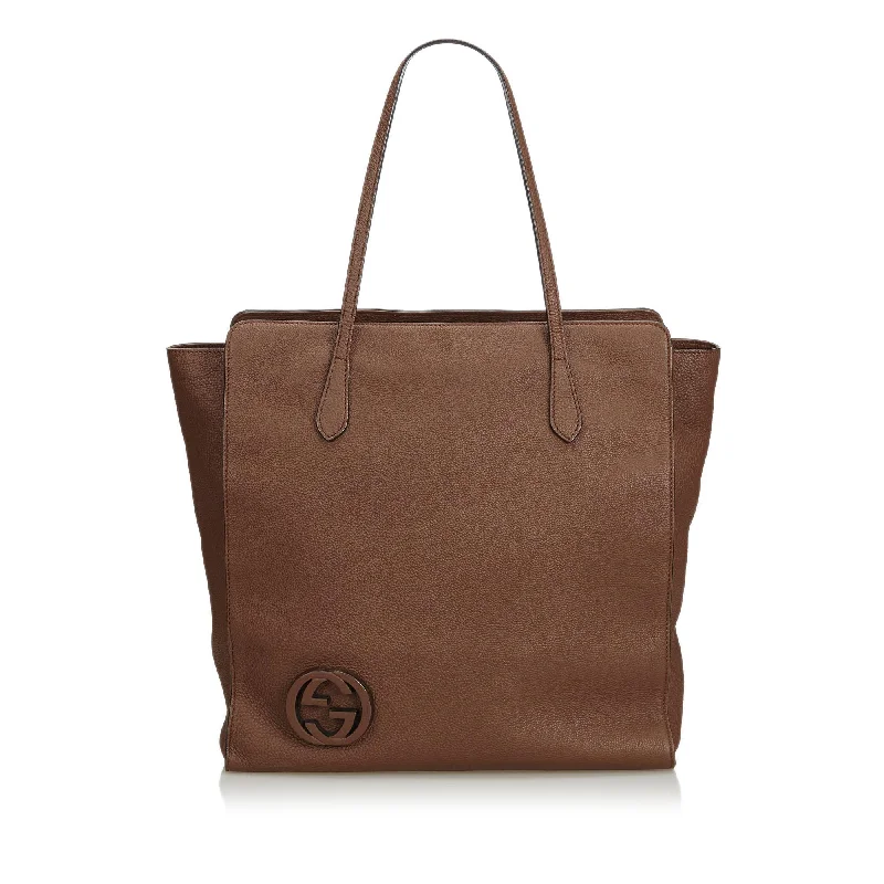 Small - sized Women Gucci shoulder bags for evening outingsGucci Leather GG Tote  (SHF-12170)