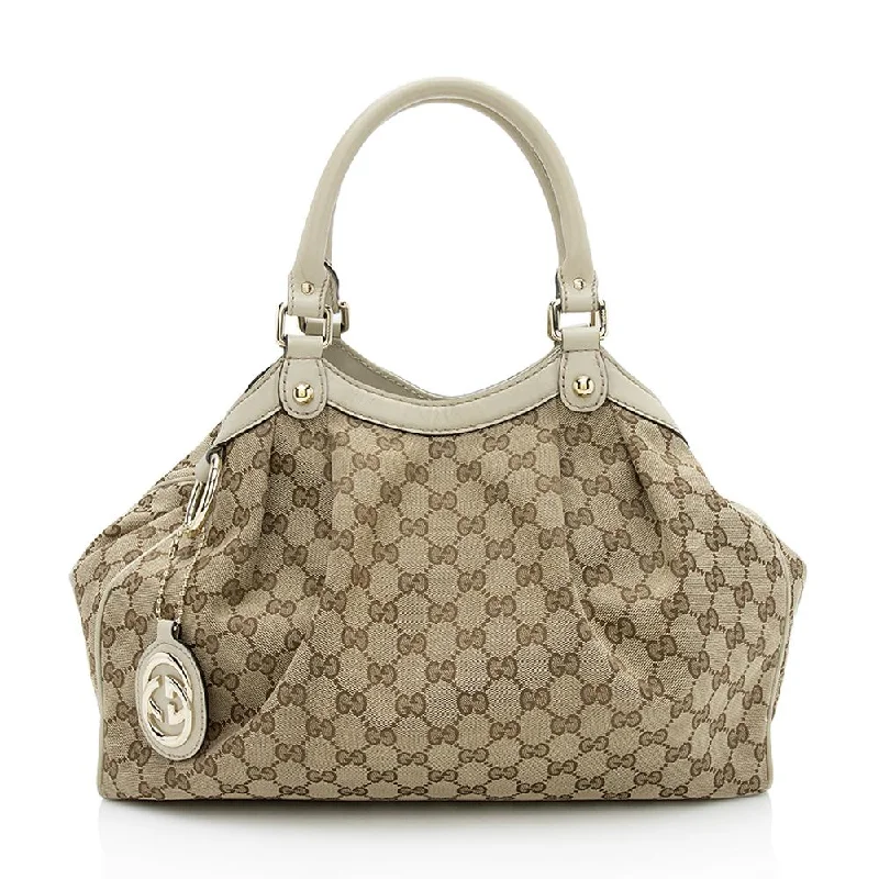 Gucci Marmont bags for women with quilted leather exteriorsGucci GG Canvas Sukey Medium Tote (SHF-12236)