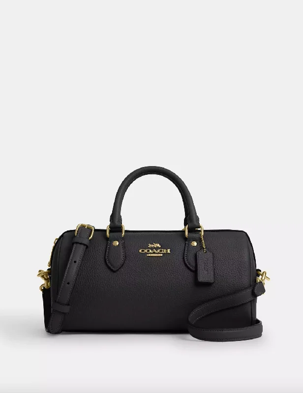 Coach bags with a chain - link trim and a leather body for a modern edgeCoach Rowan Long Satchel Bag In Gold Black