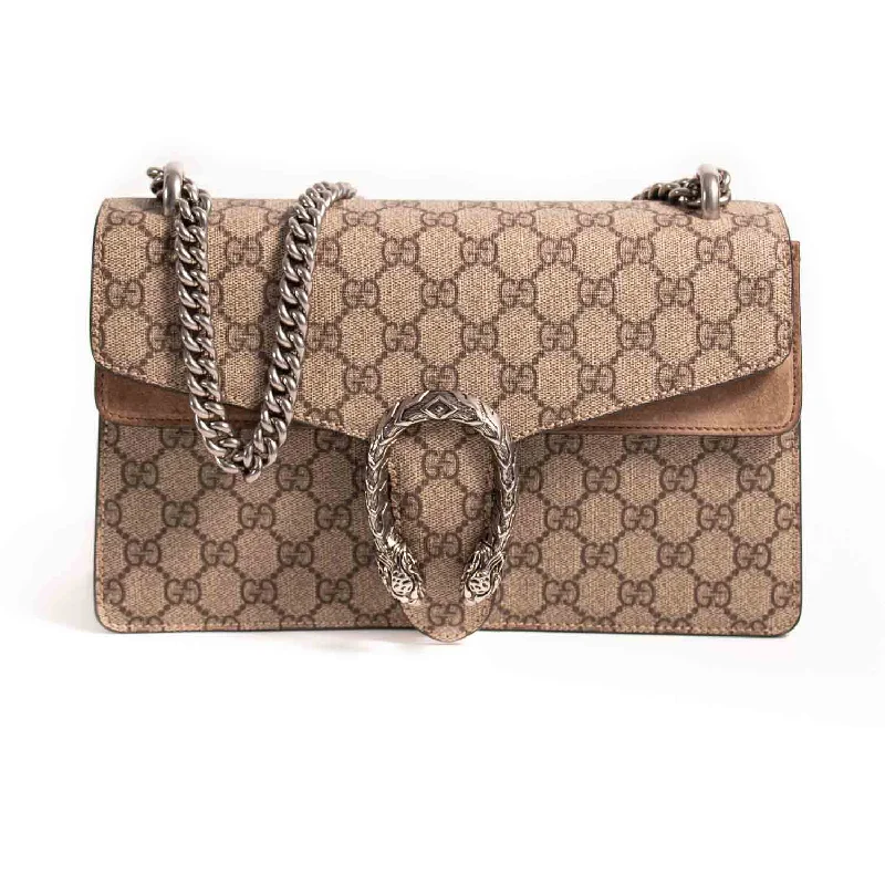 Women Gucci bags with a front - flap pocket for quick - access itemsGucci Small GG Supreme Dionysus Bag