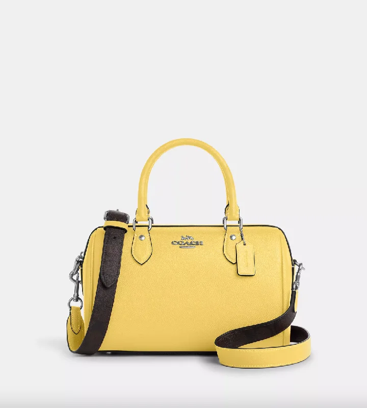 Coach crossbody bags with a keychain holder for practicalityCoach Rowan Satchel In Retro Yellow