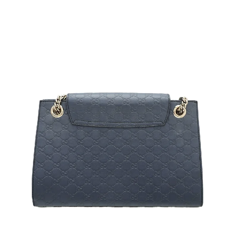 Gucci tote bags for women with a water - resistant coatingGucci Blue Guccissima Emily Bag