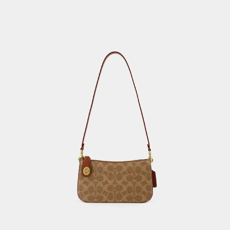 Coach Dempsey bags with a leather - wrapped drawstring for a luxurious feelSignature Penn Shoulder Bag - Coach - Canvas - Tan Rust