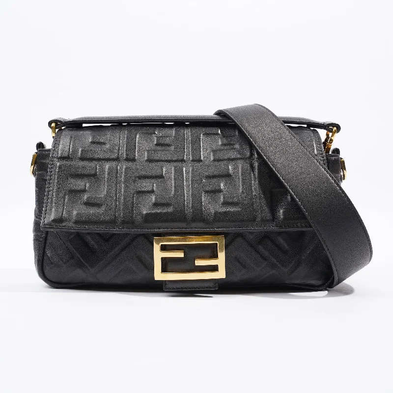 Fendi backpacks with a padded back panel for comfort during long - distance travelFendi Baguette Bag Black Leather