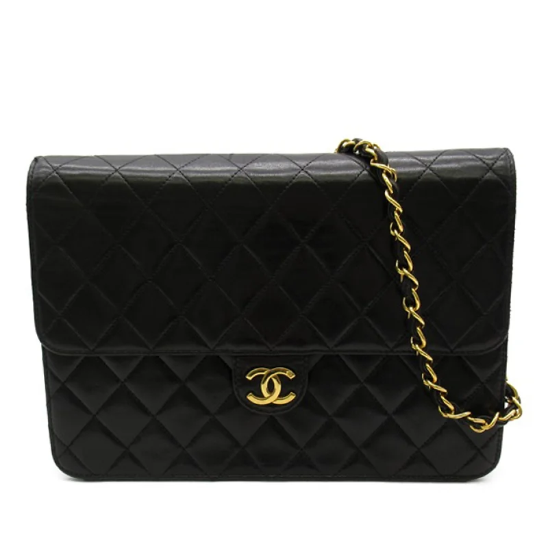 Balenciaga Le Dix large size with detachable crossbody strapBlack Chanel CC Quilted Lambskin Single Flap Crossbody Bag