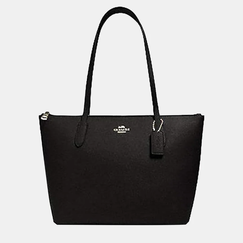 Coach Dempsey bags with a leather - wrapped drawstring for a luxurious feelBlack Crossgrain Leather Handbag