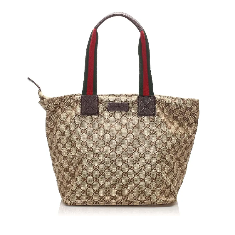 Ladies Gucci Dionysus bags in a pastel colorGucci GG Canvas Web Tote Bag (SHG-11940)