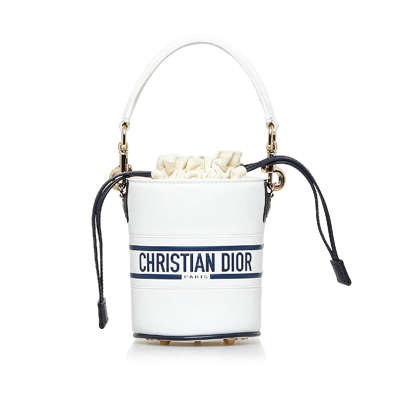 Balenciaga First large size with tassel - adorned zipper pullsWhite Dior Micro Vibe Drawstring Bucket Bag