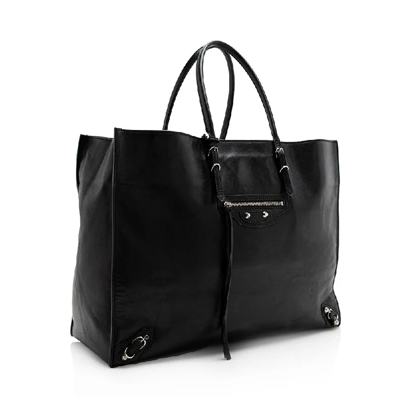 Balenciaga Le Dix large size with detachable crossbody strapBalenciaga Calfskin Papier A4 Zip Around Tote (SHF-21607)