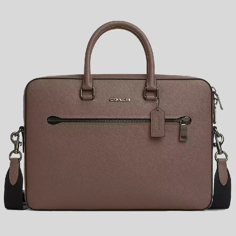 Medium - sized Coach shoulder bags in rich, deep colors for a sophisticated appearanceCOACH Ethan Slim Brief Dark-Stone CR271