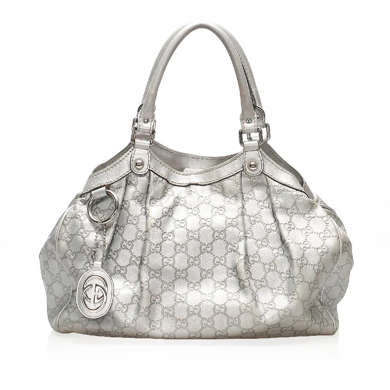 Women Gucci bags with a detachable mirror insideGucci Guccissima Sukey Tote Bag (SHG-12099)