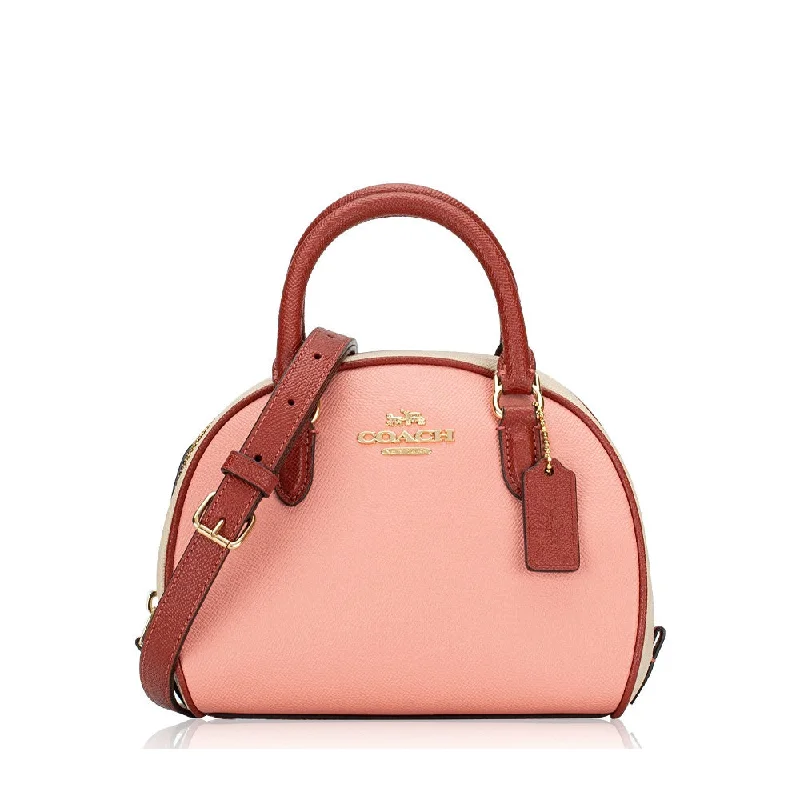 Coach Dempsey bags with a crystal - embellished C - logo for added luxuryCoach CC784 Colorblock Sydney Satchel Candy Pink Multi