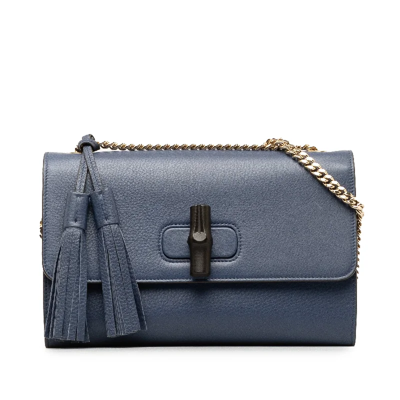 Balenciaga Glove small size with zip - around closureBlue Gucci Medium Miss Bamboo Leather Crossbody