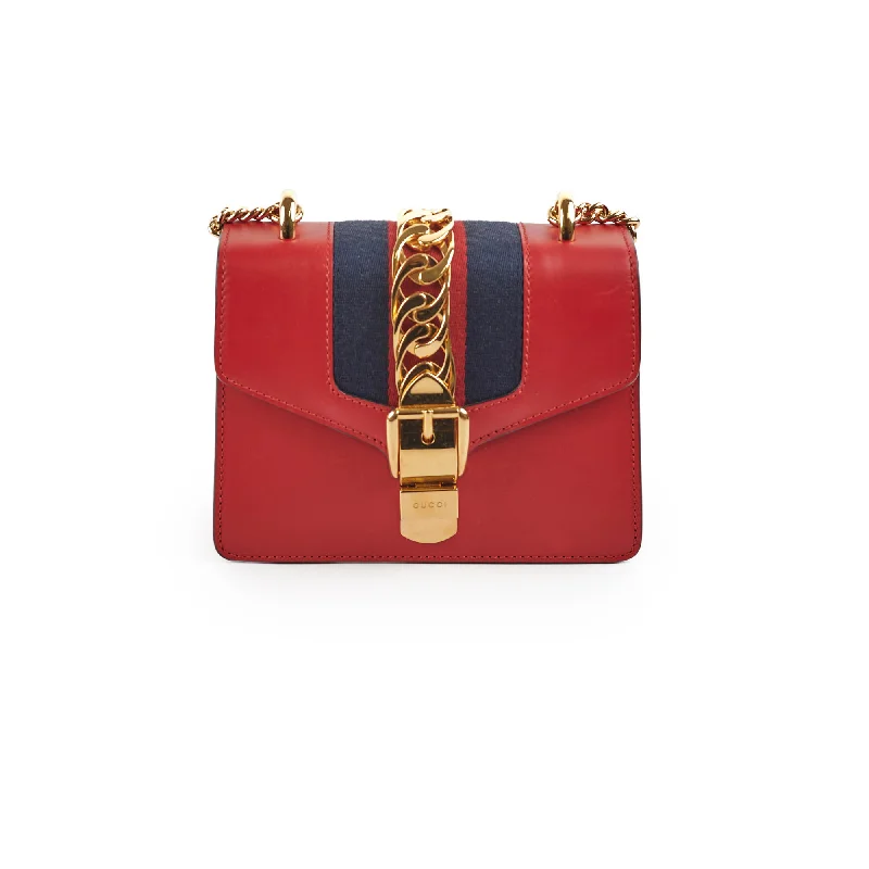 Gucci crossbody bags for women with adjustable leather strapsGucci Sylvie Red Mini