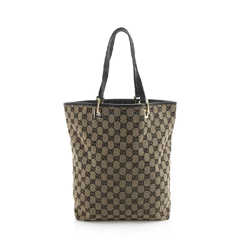 Women Gucci crossbody bags with a keychain holderGucci GG Canvas Large Bucket Tote (SHF-12078)