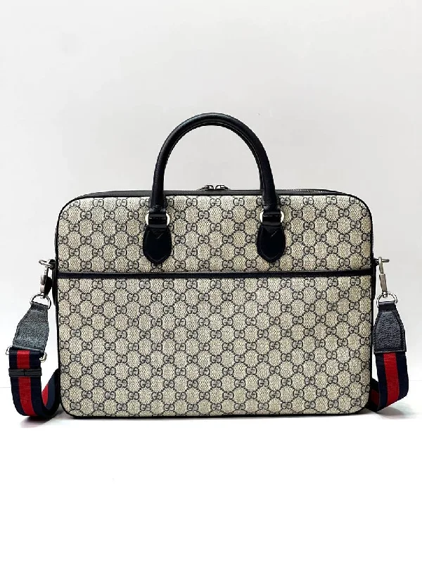 Women Gucci Sylvie bags with a crystal - embellished web stripeGucci Business case with Interlocking G Men's blue