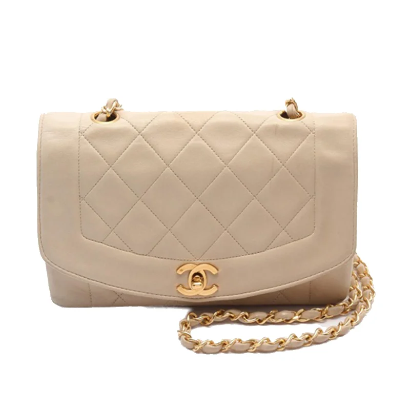 Balenciaga City bag with silver - tone rivetsTan Chanel Medium Lambskin Diana Flap Crossbody Bag